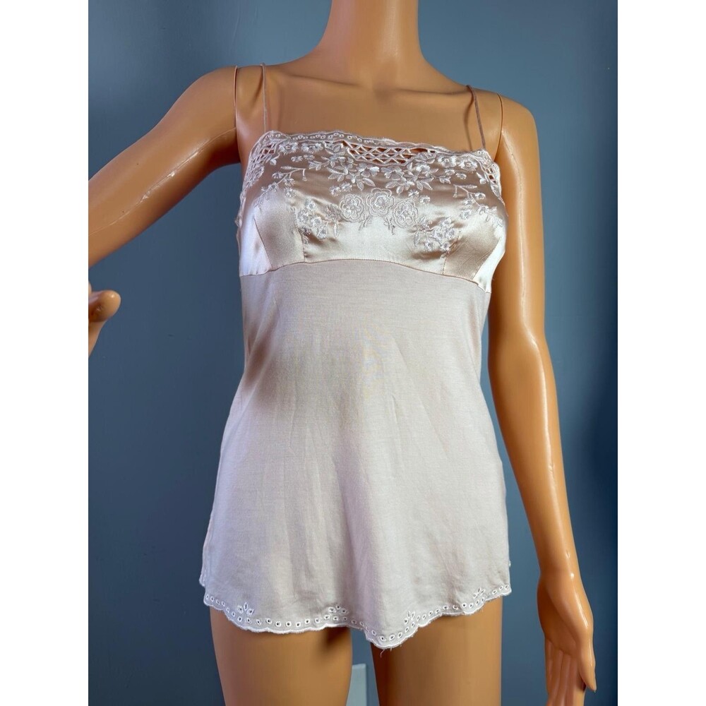 Express Tank Top Small NWT Pink Embroidered Lace Satin Boho Coquette Lingerie.